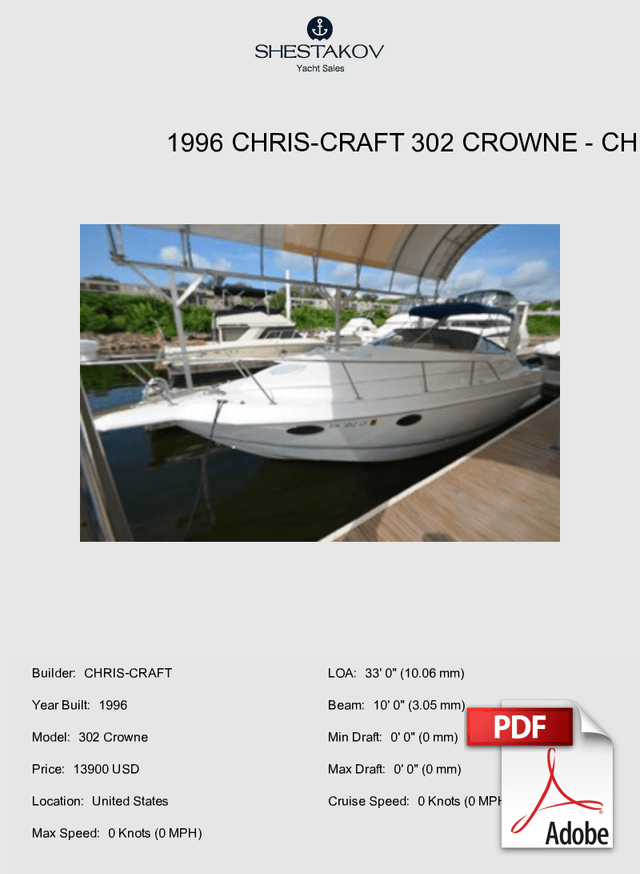 1996 Chris-Craft 302 Crowne - 302 Crowne - 1996