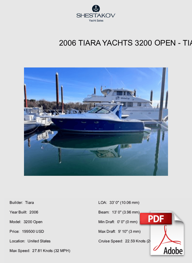 2006 Tiara Yachts 3200 Open - 3200 Open - 2006