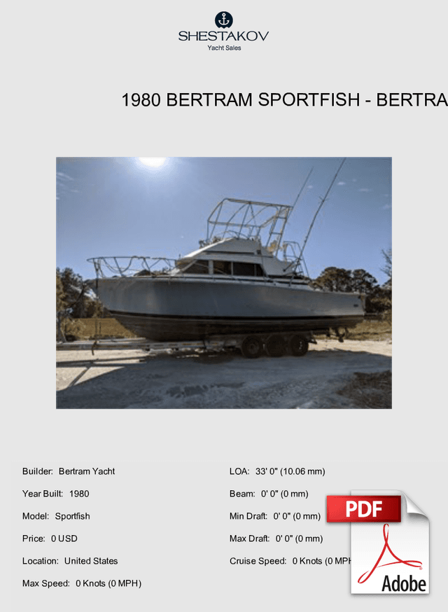 1980 Bertram Sportfish - Sportfish - 1980