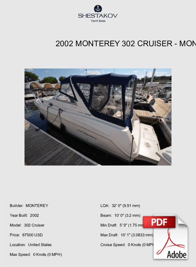 2002 Monterey 302 Cruiser - 302 Cruiser - 2002