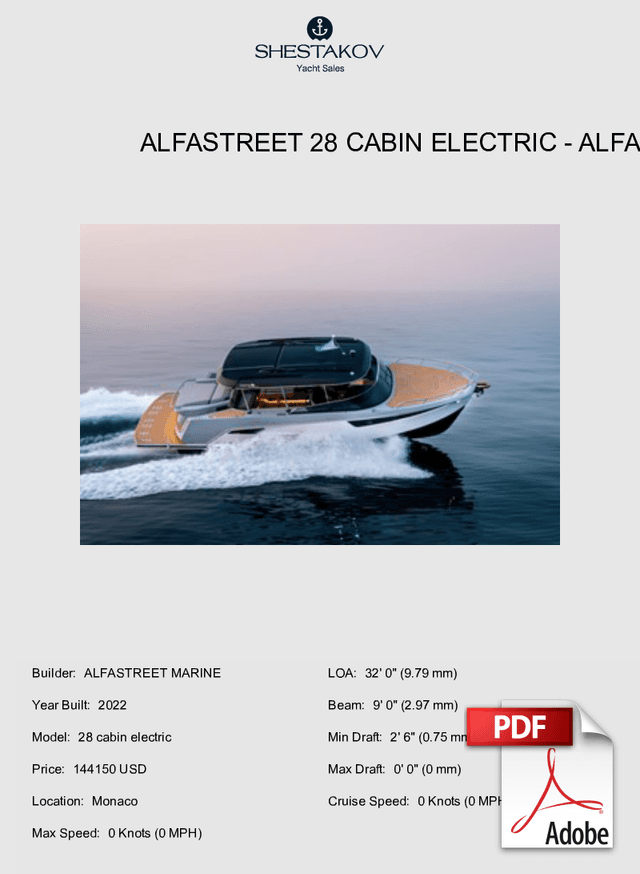 Alfastreet 28 cabin electric - 28 cabin electric - 2022