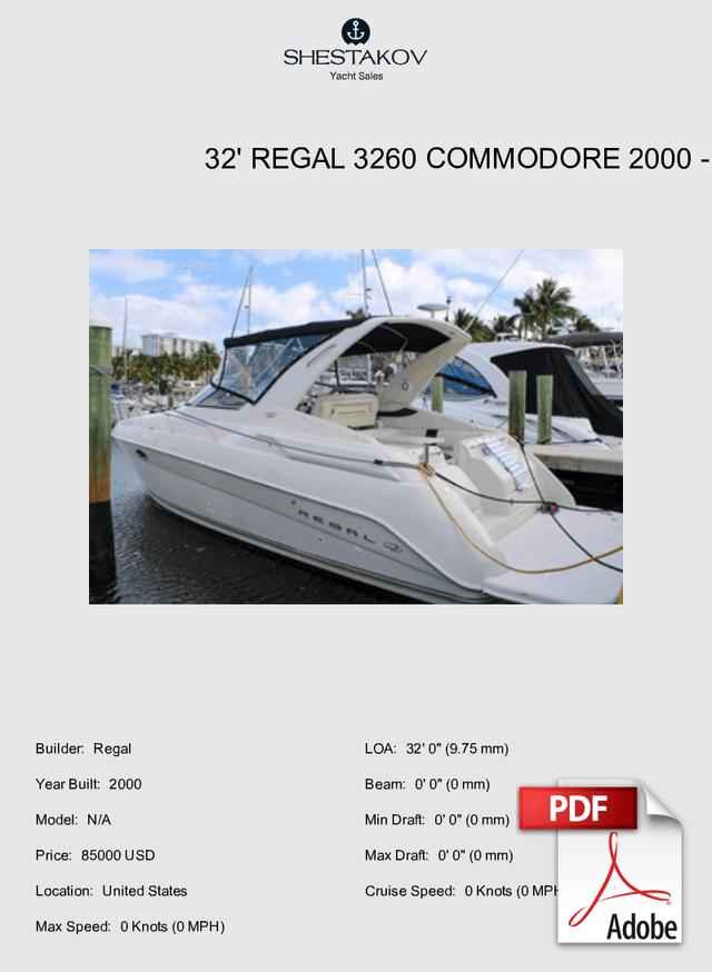 32' REGAL 3260 COMMODORE 2000 - N/A - 2000