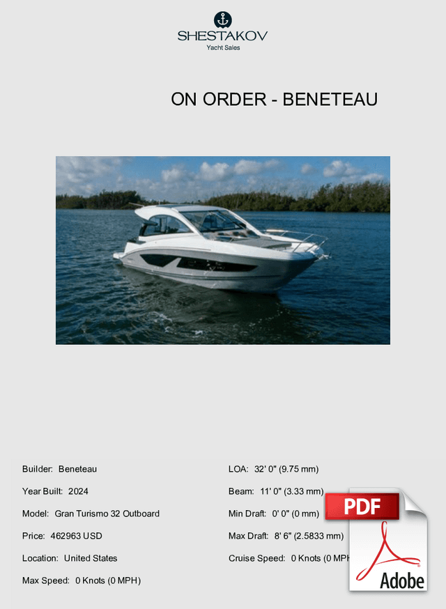 ON ORDER - Gran Turismo 32 Outboard - 2024