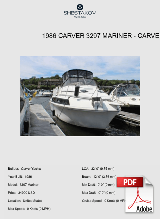 1986 Carver 3297 Mariner - 3297 Mariner - 1986