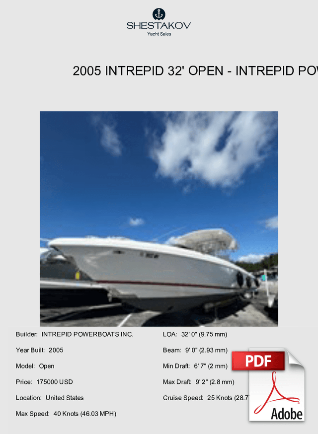 2005 Intrepid 32' Open - Open - 2005