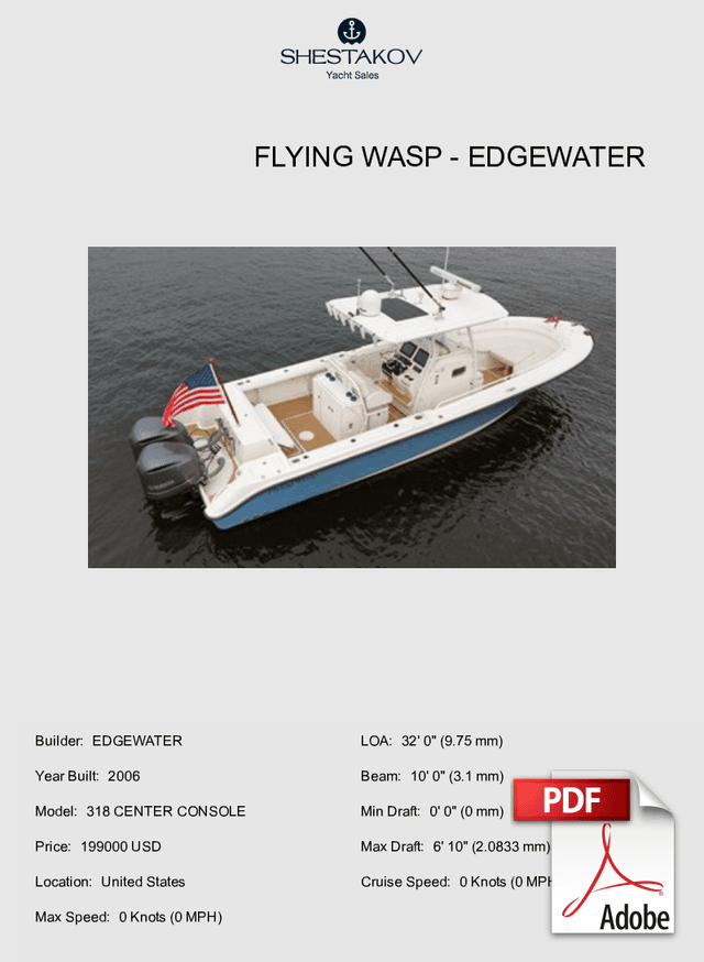 FLYING WASP - 318 CENTER CONSOLE - 2006