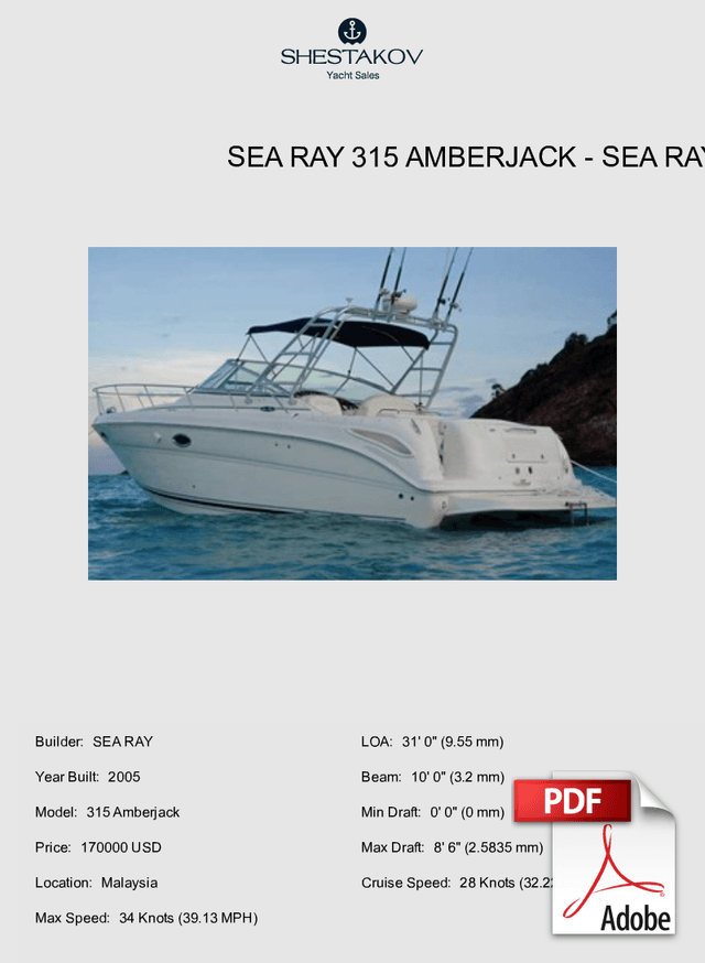 Sea Ray 315 Amberjack - 315 Amberjack - 2005