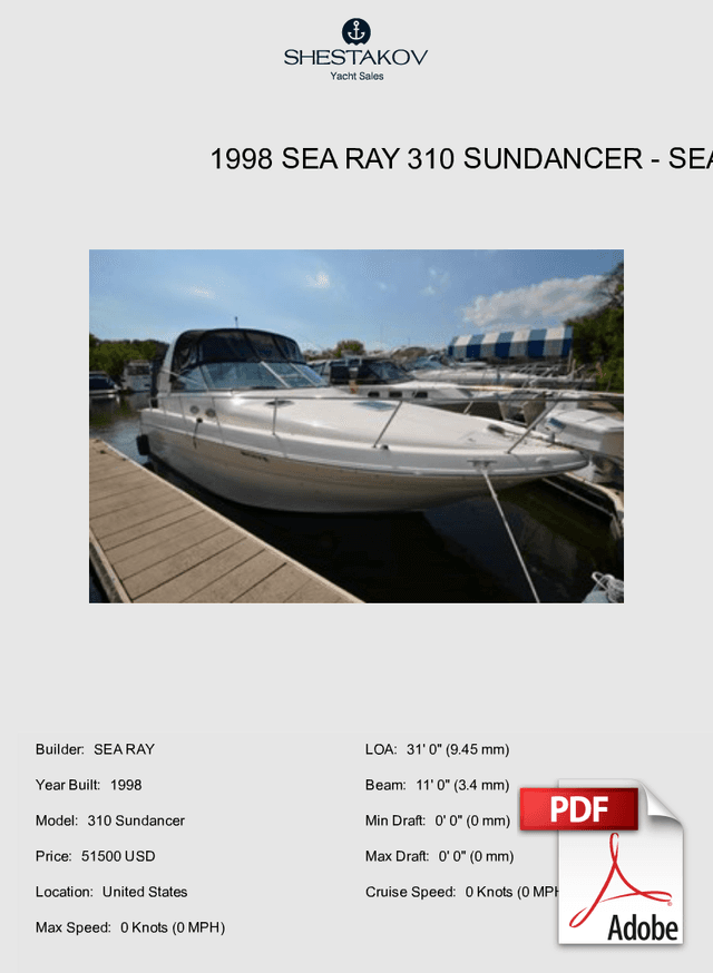 1998 Sea Ray 310 Sundancer - 310 Sundancer - 1998