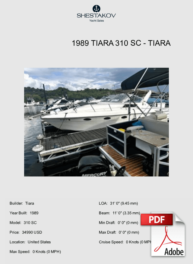 1989 Tiara 310 SC - 310 SC - 1989