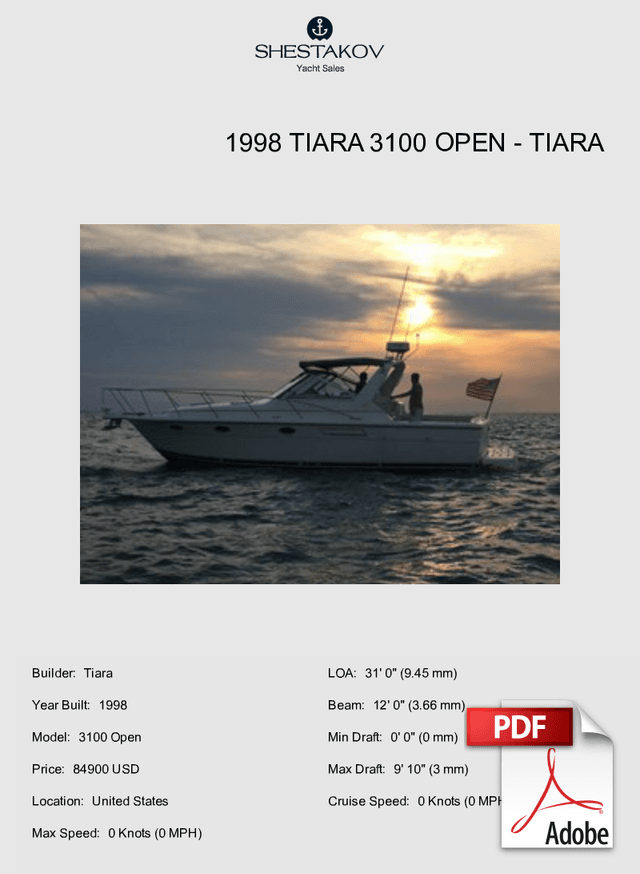 1998 Tiara 3100 Open - 3100 Open - 1998