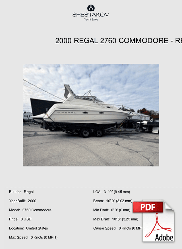 2000 Regal 2760 Commodore - 2760 Commodore - 2000