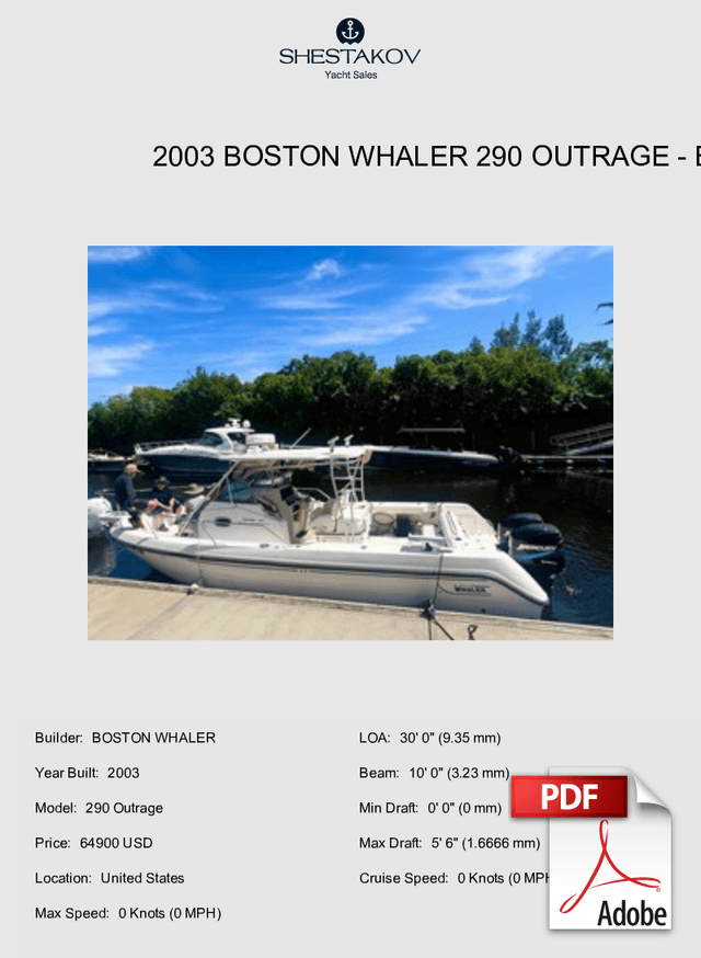 2003 Boston Whaler 290 Outrage - 290 Outrage - 2003