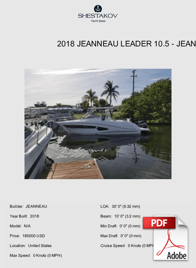 2018 Jeanneau Leader 10.5 - N/A - 2018