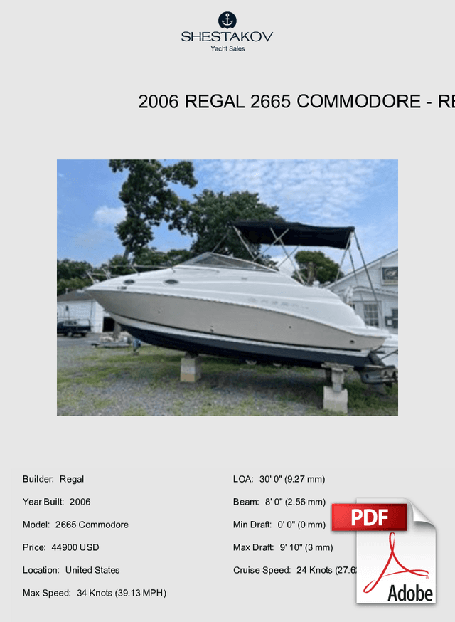 2006 Regal 2665 Commodore - 2665 Commodore - 2006