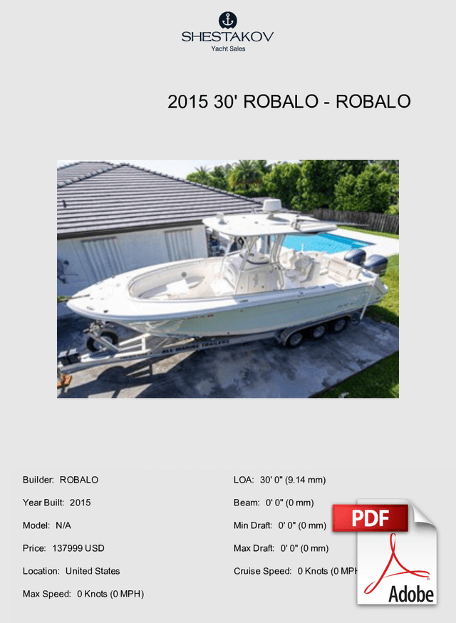 2015 30' ROBALO - N/A - 2015