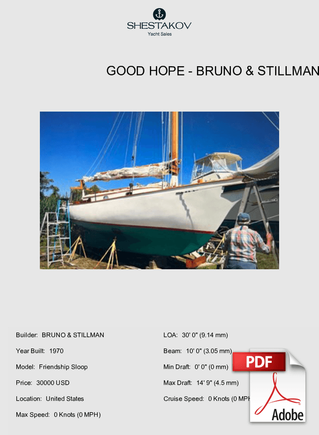 Good Hope - Friendship Sloop - 1970