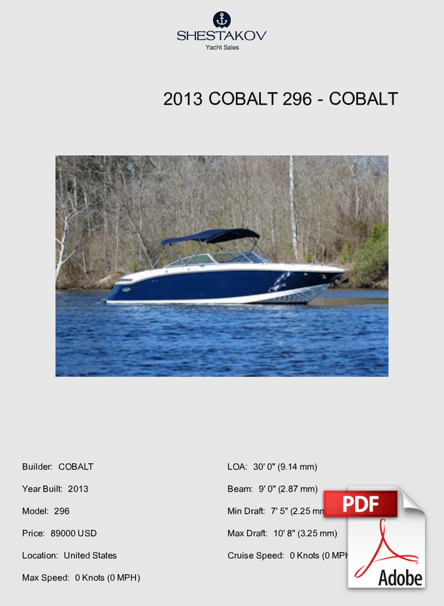 2013 Cobalt 296 - 296 - 2013