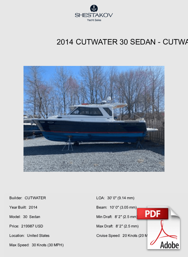 2014 Cutwater 30 Sedan - 30  Sedan - 2014