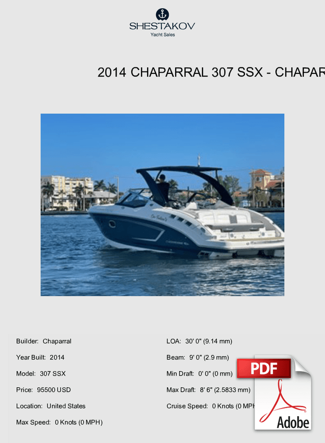 2014 Chaparral 307 SSX - 307 SSX - 2014