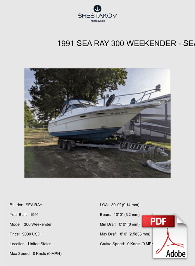 1991 Sea Ray 300 Weekender - 300 Weekender - 1991