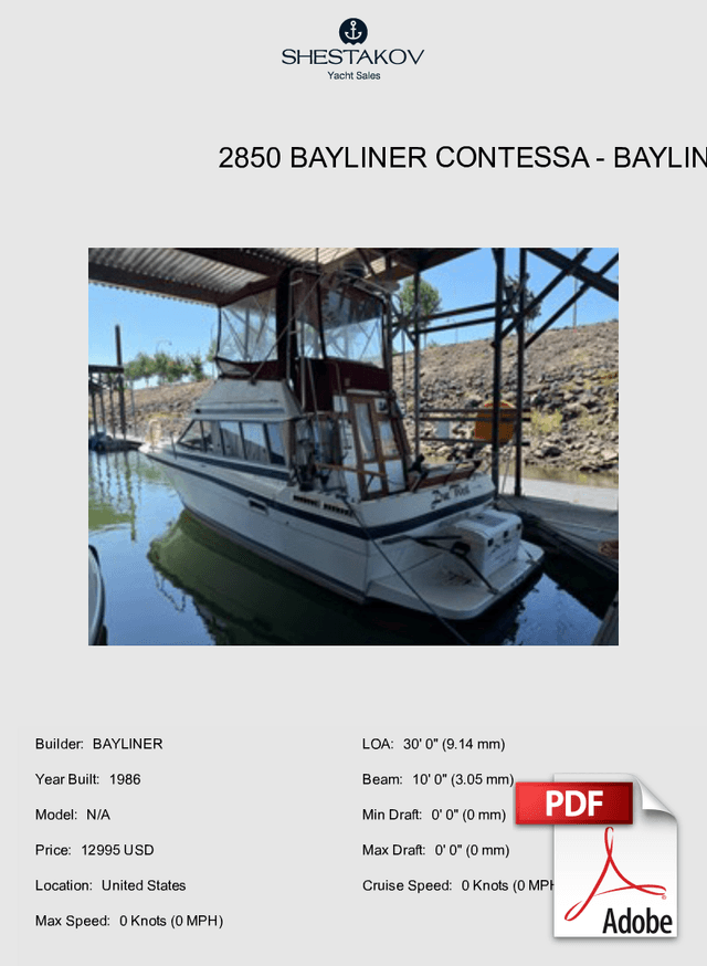 2850 Bayliner Contessa - N/A - 1986