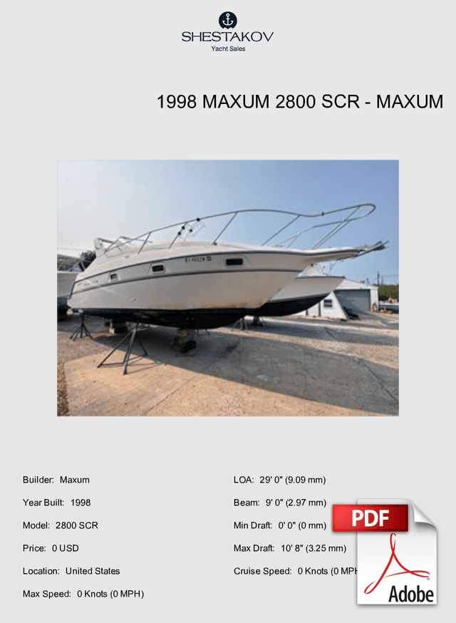 1998 Maxum 2800 SCR - 2800 SCR - 1998