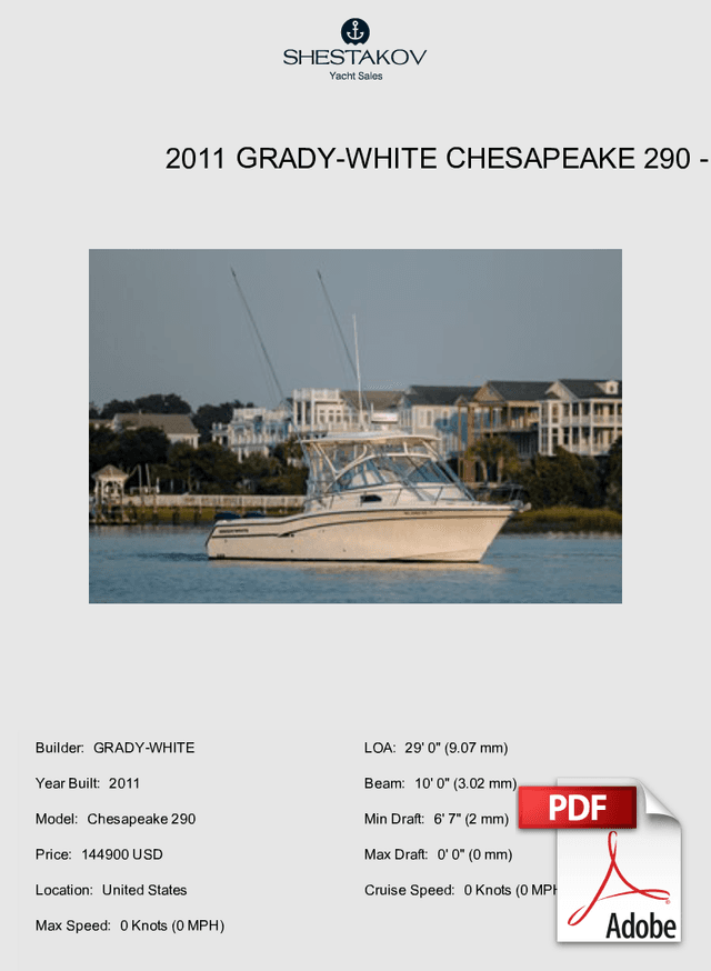 2011 Grady-White Chesapeake 290 - Chesapeake 290 - 2011