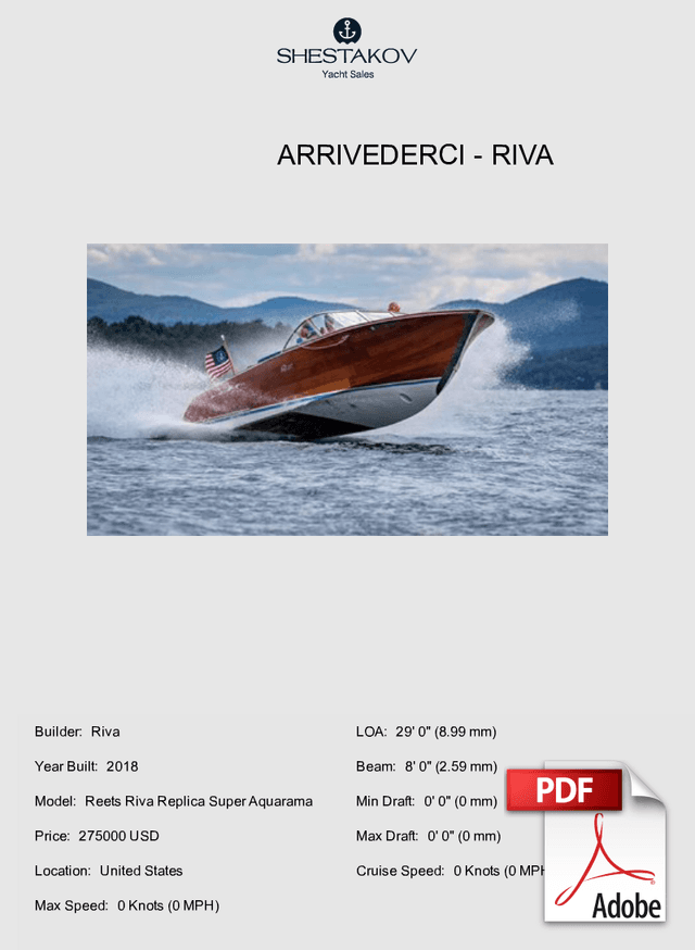 Arrivederci - Reets Riva Replica Super Aquarama - 2018