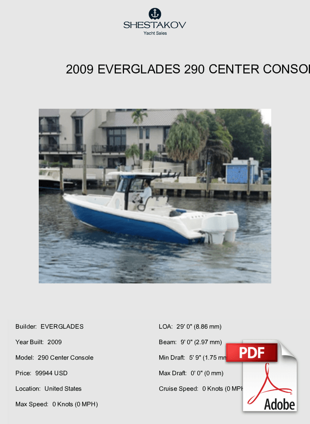 2009 Everglades 290 Center Console - 290 Center Console - 2009