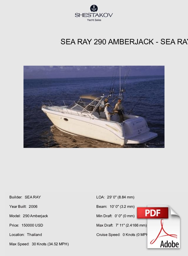 Sea Ray 290 Amberjack - 290 Amberjack - 2006