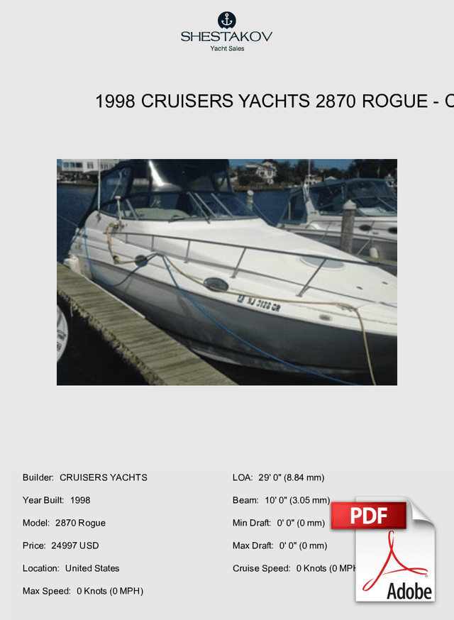 1998 Cruisers Yachts 2870 Rogue - 2870 Rogue - 1998