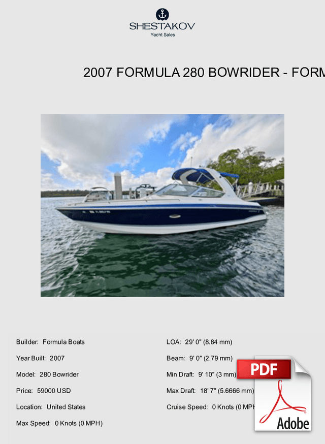 2007 Formula 280 Bowrider - 280 Bowrider - 2007