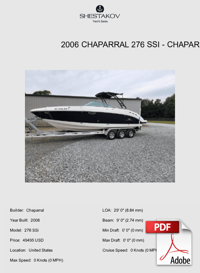 2006 Chaparral 276 SSi - 276 SSi - 2006