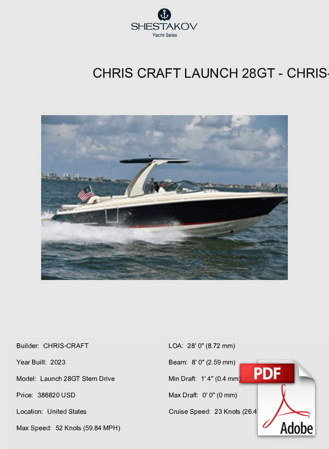 Chris Craft Launch 28GT - Launch 28GT Stern Drive - 2023