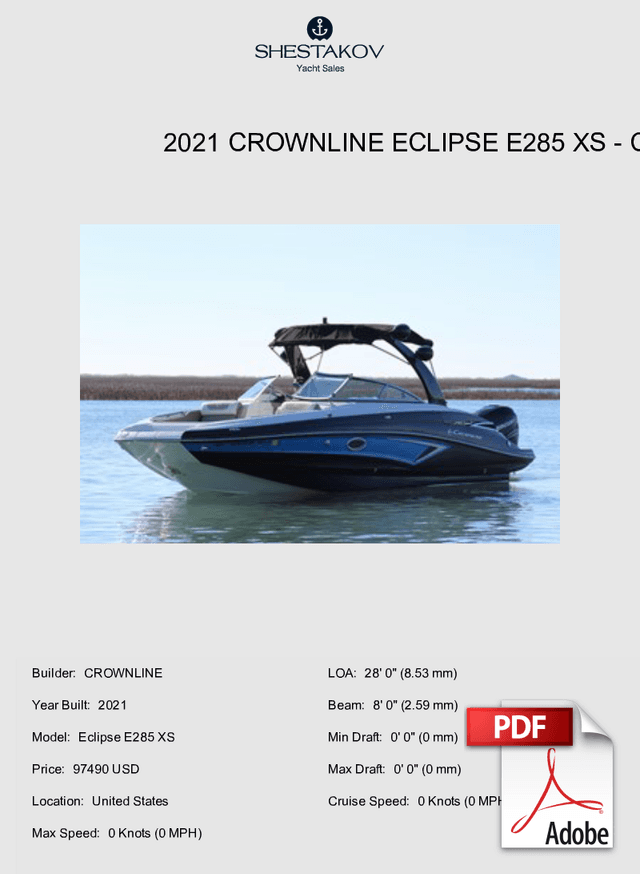 2021 Crownline Eclipse E285 XS - Eclipse E285 XS - 2021