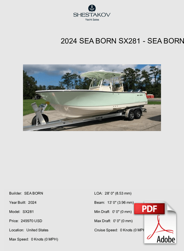 2024 Sea Born SX281 - SX281 - 2024