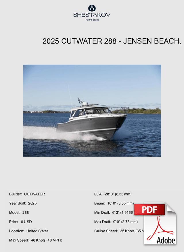 2025 Cutwater 288 - Jensen Beach, FL - 288 - 2025