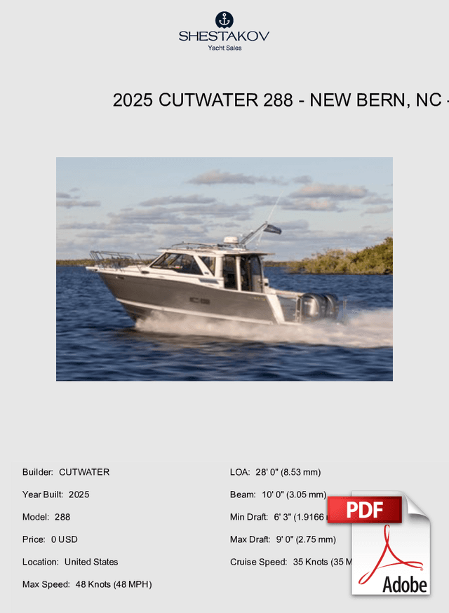 2025 Cutwater 288 - New Bern, NC - 288 - 2025