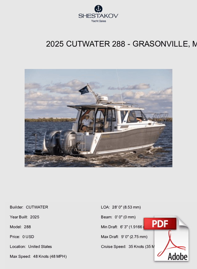 2025 Cutwater 288 - Grasonville, MD - 288 - 2025