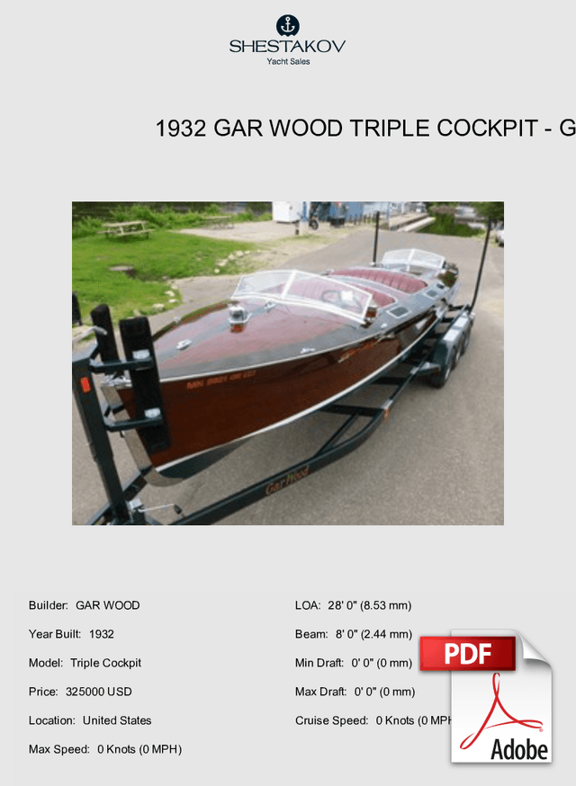 1932 Gar Wood Triple Cockpit - Triple Cockpit - 1932