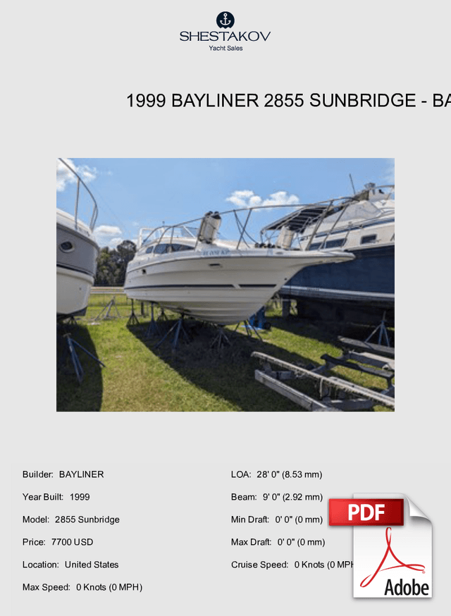 1999 Bayliner 2855 Sunbridge - 2855 Sunbridge - 1999