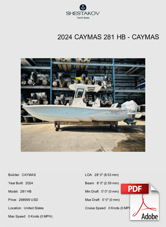 2024 Caymas 281 HB - 281 HB - 2024