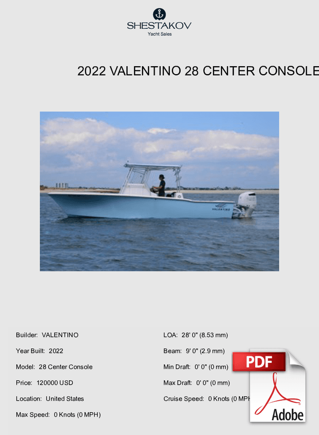 2022 Valentino 28 Center Console - 28 Center Console - 2022