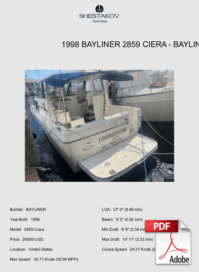 1998 Bayliner 2859 Ciera - 2859 Ciera - 1998