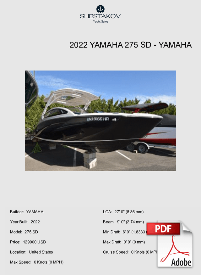 2022 Yamaha 275 SD - 275 SD - 2022