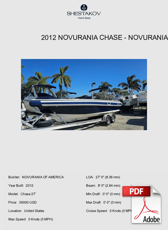 2012 Novurania Chase - Chase 27' - 2012