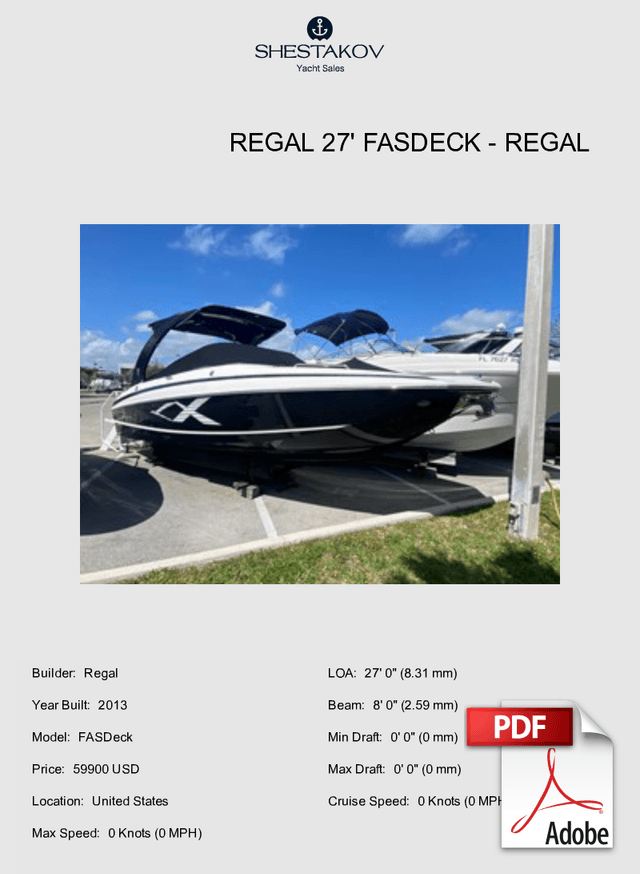 Regal 27' FASDeck - FASDeck - 2013