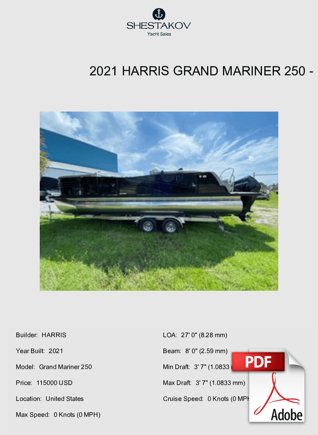 2021 Harris Grand Mariner 250 - Grand Mariner 250 - 2021