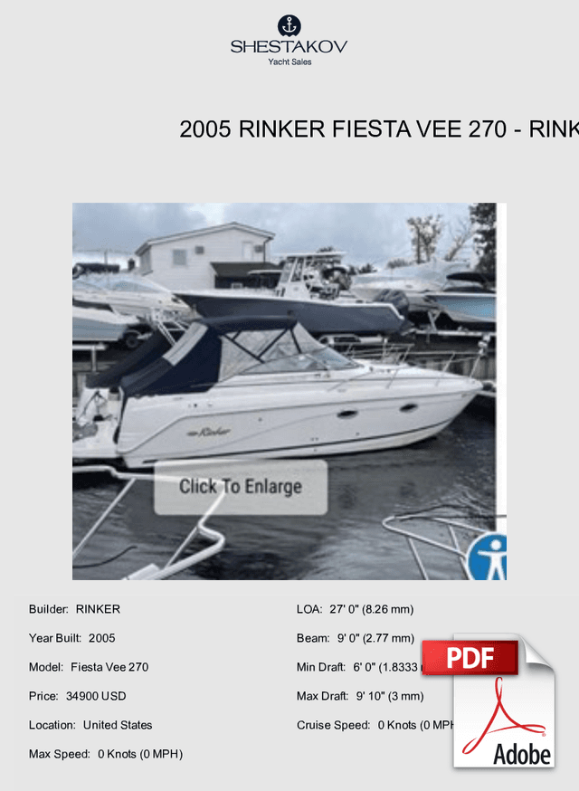 2005 Rinker Fiesta Vee 270 - Fiesta Vee 270 - 2005