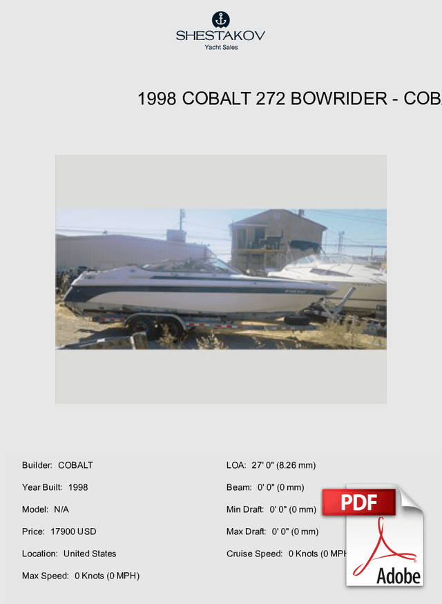 1998 COBALT 272 BOWRIDER - N/A - 1998